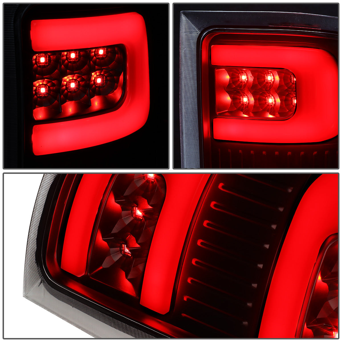 FAROS TRASEROS 07-13 GMC SIERRA 1500 - 07-14 GMC SIERRA 2500HD 3500HD - DOES NOT FIT DUALLY MODELS, DOES NOT FIT DENALI MODELS, DOES NOT FIT MODELS WITH 921 BACKUP BULB MODELS - 3D - RED LED - BLACK / CLEAR