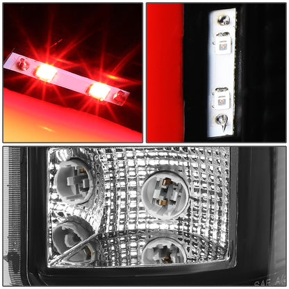 FAROS TRASEROS 07-13 GMC SIERRA 1500 - 07-14 GMC SIERRA 2500HD 3500HD - DOES NOT FIT DUALLY MODELS, DOES NOT FIT DENALI MODELS, DOES NOT FIT MODELS WITH 921 BACKUP BULB MODELS - 3D - RED LED - BLACK / CLEAR