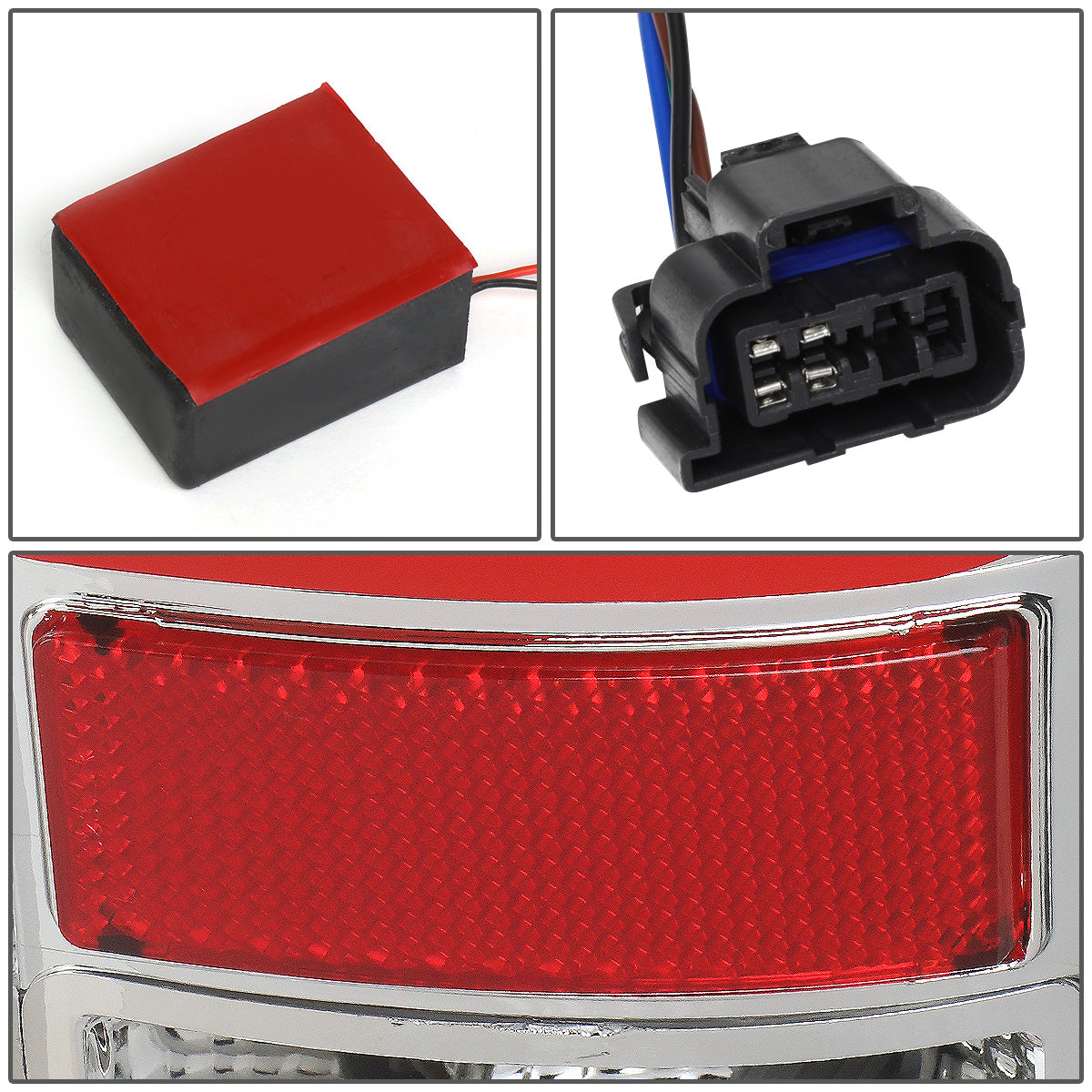 FAROS TRASEROS 07-13 GMC SIERRA 1500 - 07-14 GMC SIERRA 2500HD 3500HD - DOES NOT FIT DUALLY MODELS, DOES NOT FIT DENALI MODELS, DOES NOT FIT MODELS WITH 921 BACKUP BULB MODELS - 3D - RED LED - CHROME / CLEAR