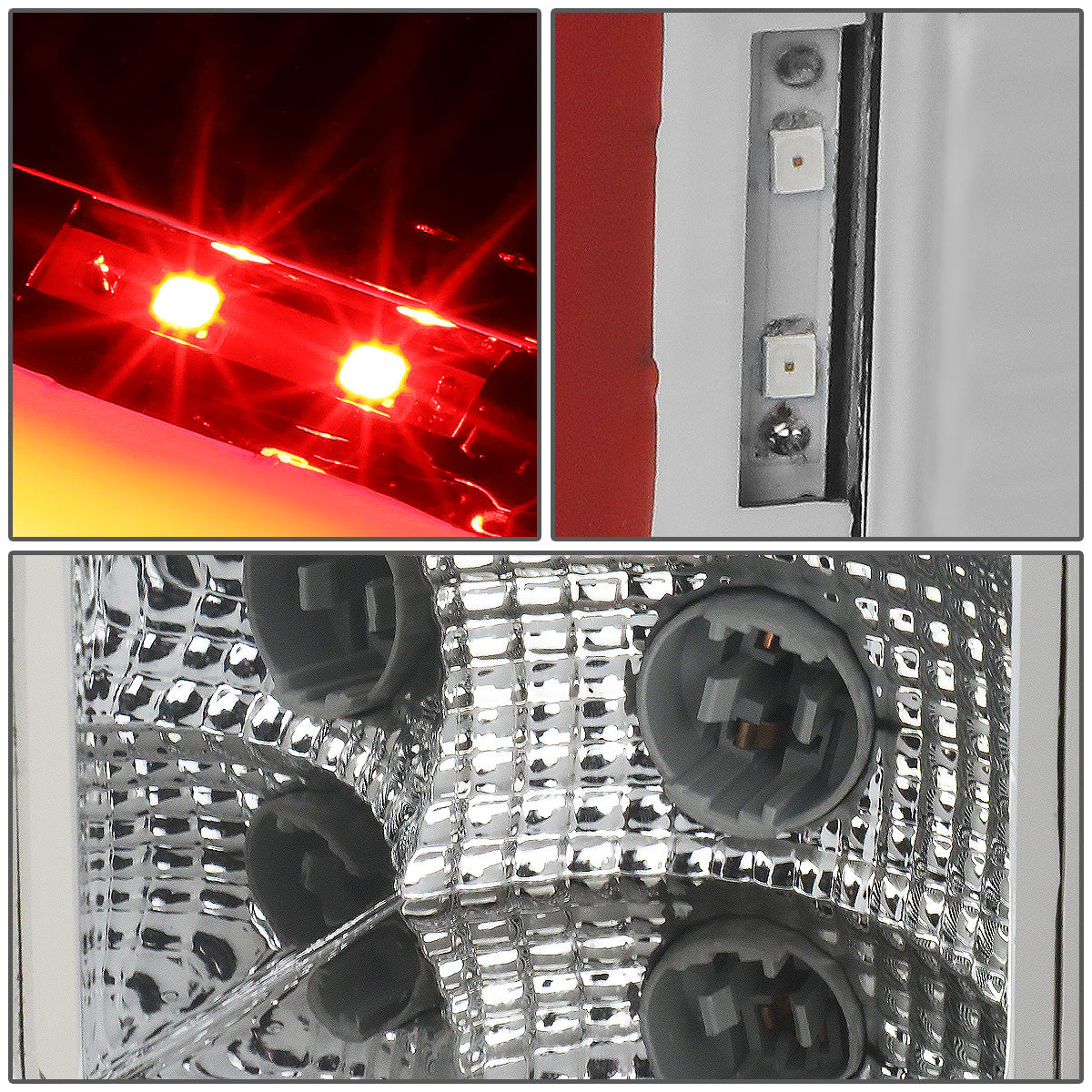 FAROS TRASEROS 07-13 GMC SIERRA 1500 - 07-14 GMC SIERRA 2500HD 3500HD - DOES NOT FIT DUALLY MODELS, DOES NOT FIT DENALI MODELS, DOES NOT FIT MODELS WITH 921 BACKUP BULB MODELS - 3D - RED LED - CHROME / CLEAR