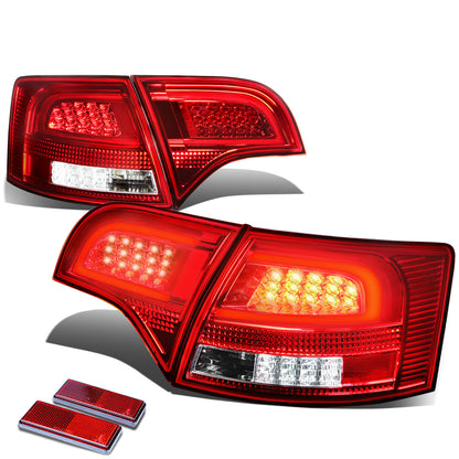 FAROS TRASEROS 05-08 AUDI S4 , A4 , A4 QUATTRO - 3D - TRON STYLE LED - CHROME / RED