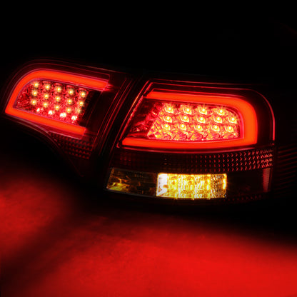 FAROS TRASEROS 05-08 AUDI S4 , A4 , A4 QUATTRO - 3D - TRON STYLE LED - CHROME / RED