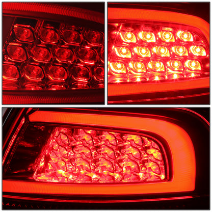 FAROS TRASEROS 05-08 AUDI S4 , A4 , A4 QUATTRO - 3D - TRON STYLE LED - CHROME / RED