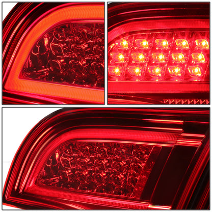 FAROS TRASEROS 05-08 AUDI S4 , A4 , A4 QUATTRO - 3D - TRON STYLE LED - CHROME / RED