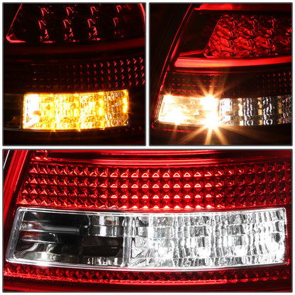 FAROS TRASEROS 05-08 AUDI S4 , A4 , A4 QUATTRO - 3D - TRON STYLE LED - CHROME / RED