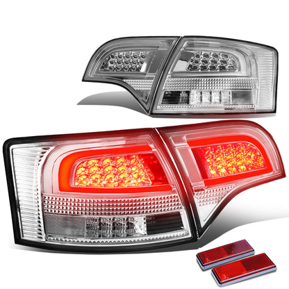 FAROS TRASEROS 05-08 AUDI S4 , A4 , A4 QUATTRO - 3D - TRON STYLE LED - CLEAR / RED
