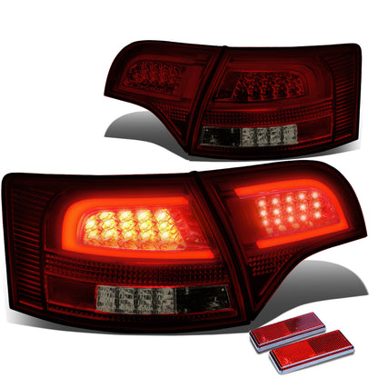 FAROS TRASEROS 05-08 AUDI S4 , A4 , A4 QUATTRO - 3D - TRON STYLE LED - SMOKE / RED