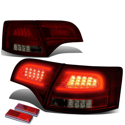 FAROS TRASEROS 05-08 AUDI S4 , A4 , A4 QUATTRO - 3D - TRON STYLE LED - SMOKE / RED