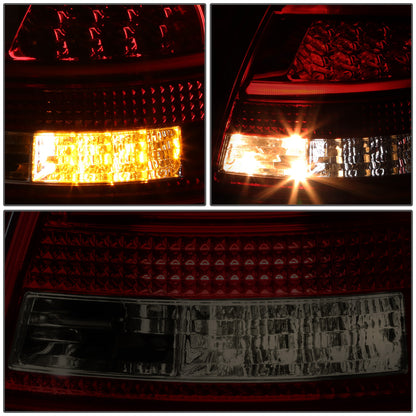 FAROS TRASEROS 05-08 AUDI S4 , A4 , A4 QUATTRO - 3D - TRON STYLE LED - SMOKE / RED