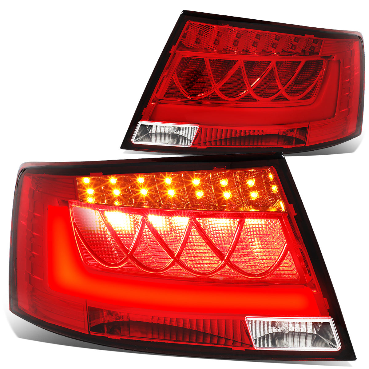FAROS TRASEROS 05-08 AUDI A6 , A6 QUATTRO - 3D - LED - RED / CLEAR