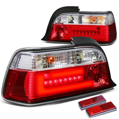 FAROS TRASEROS 92-99 BMW 3-SERIES E36 2-DR - 3D BAR - LED - RED / CLEAR