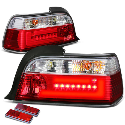 FAROS TRASEROS 92-99 BMW 3-SERIES E36 2-DR - 3D BAR - LED - RED / CLEAR