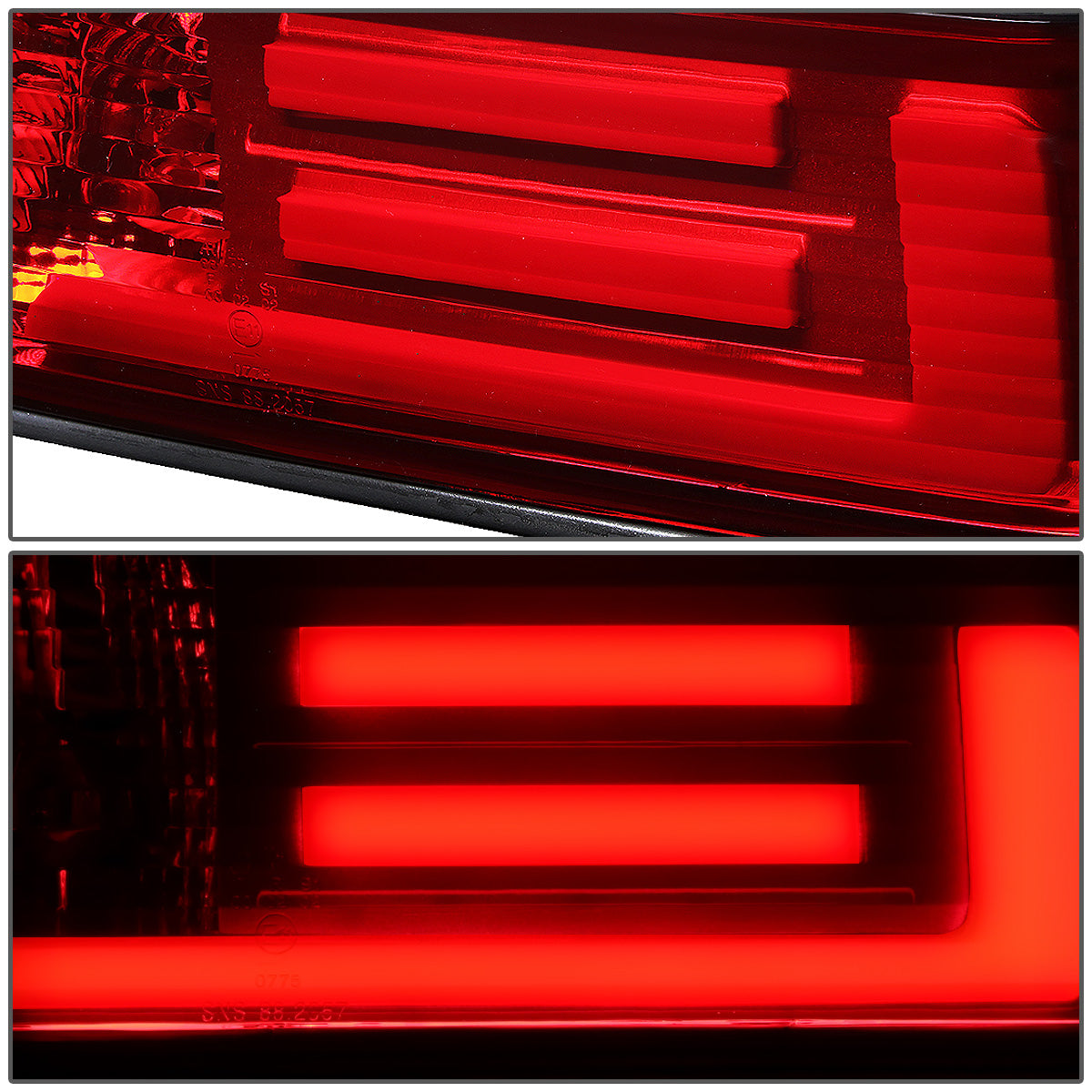 FAROS TRASEROS 92-98 BMW 3-SERIES E36 4-DR - 3D STRIP - LED - CHROME / RED