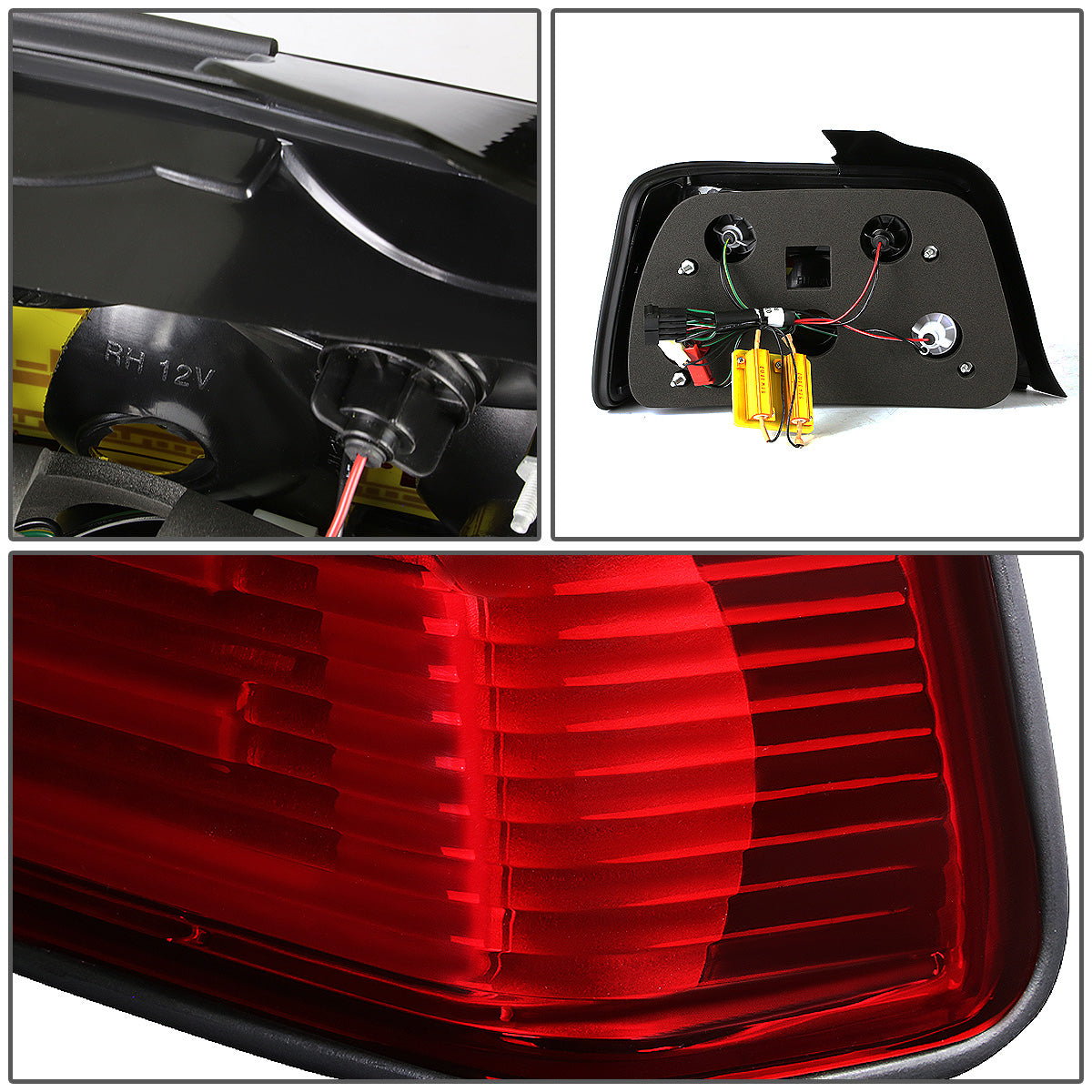 FAROS TRASEROS 92-98 BMW 3-SERIES E36 4-DR - 3D STRIP - LED - CHROME / RED