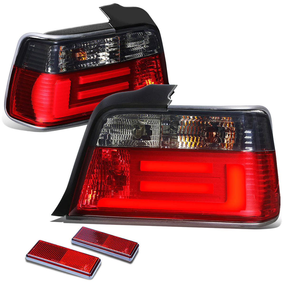 FAROS TRASEROS 92-99 BMW 3-SERIES E36 4-DR - 3D BAR - LED - RED / SMOKE