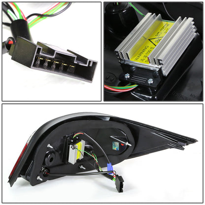 FAROS TRASEROS 04-07 BMW 5-SERIES E60 4-DR - 3D STRIP - LED - RED / CLEAR