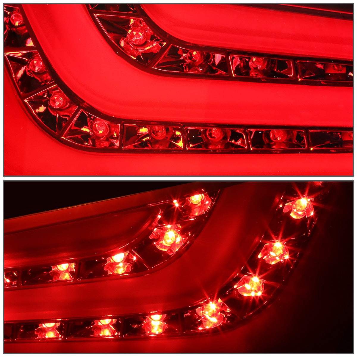 FAROS TRASEROS 08-10 BMW 5-SERIES E60 - 4-DR - 3D STRIP - LED - RED / CLEAR