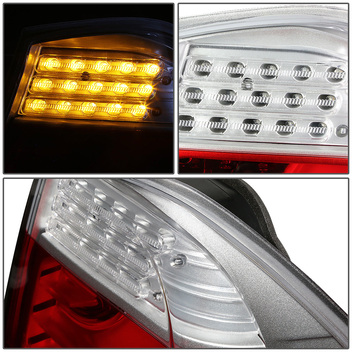 FAROS TRASEROS 05-08 BMW 3-SERIES E90 4-DR - 3D STRIP - LED - RED / CLEAR