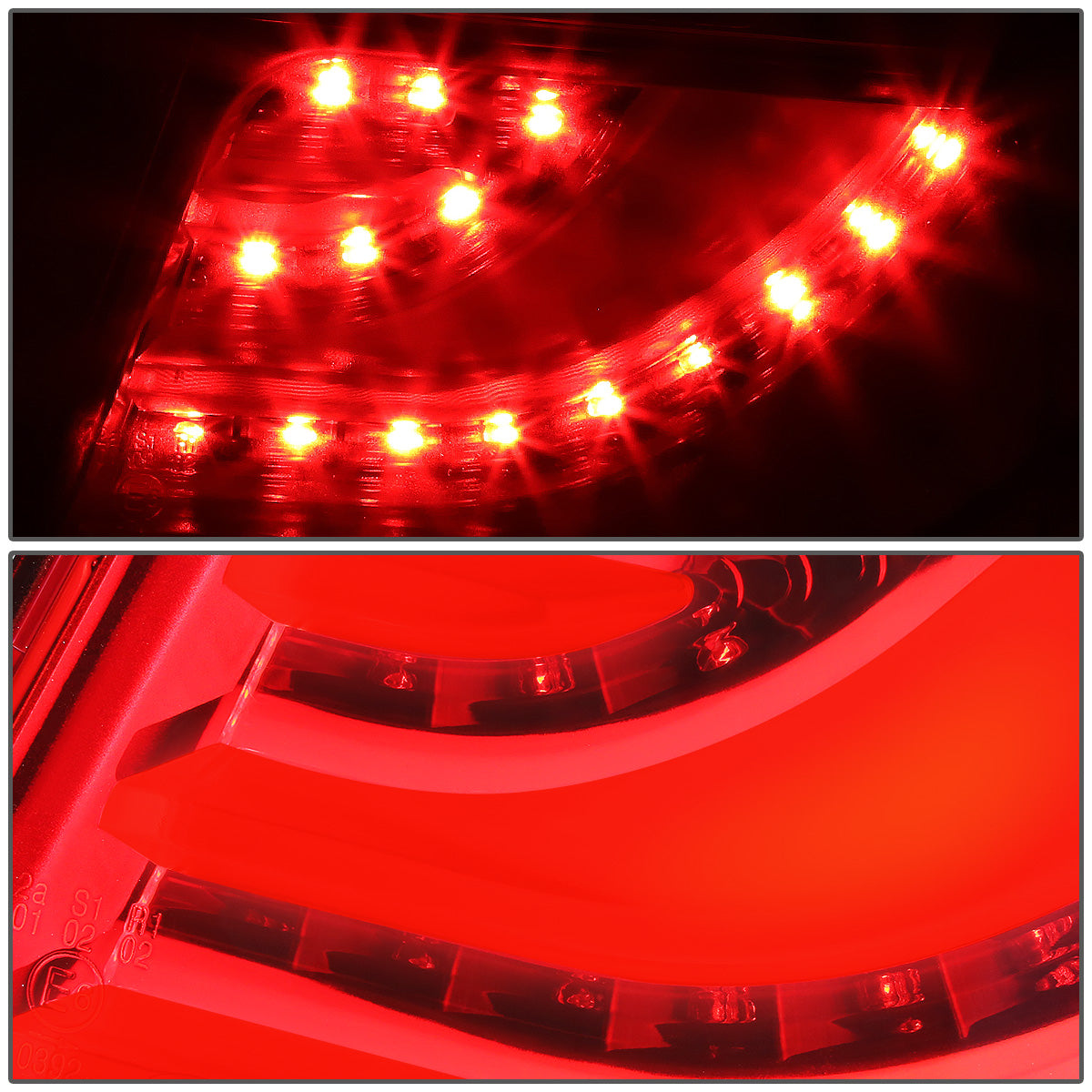 FAROS TRASEROS 05-08 BMW 3-SERIES E90 4-DR - 3D STRIP - LED - RED / CLEAR