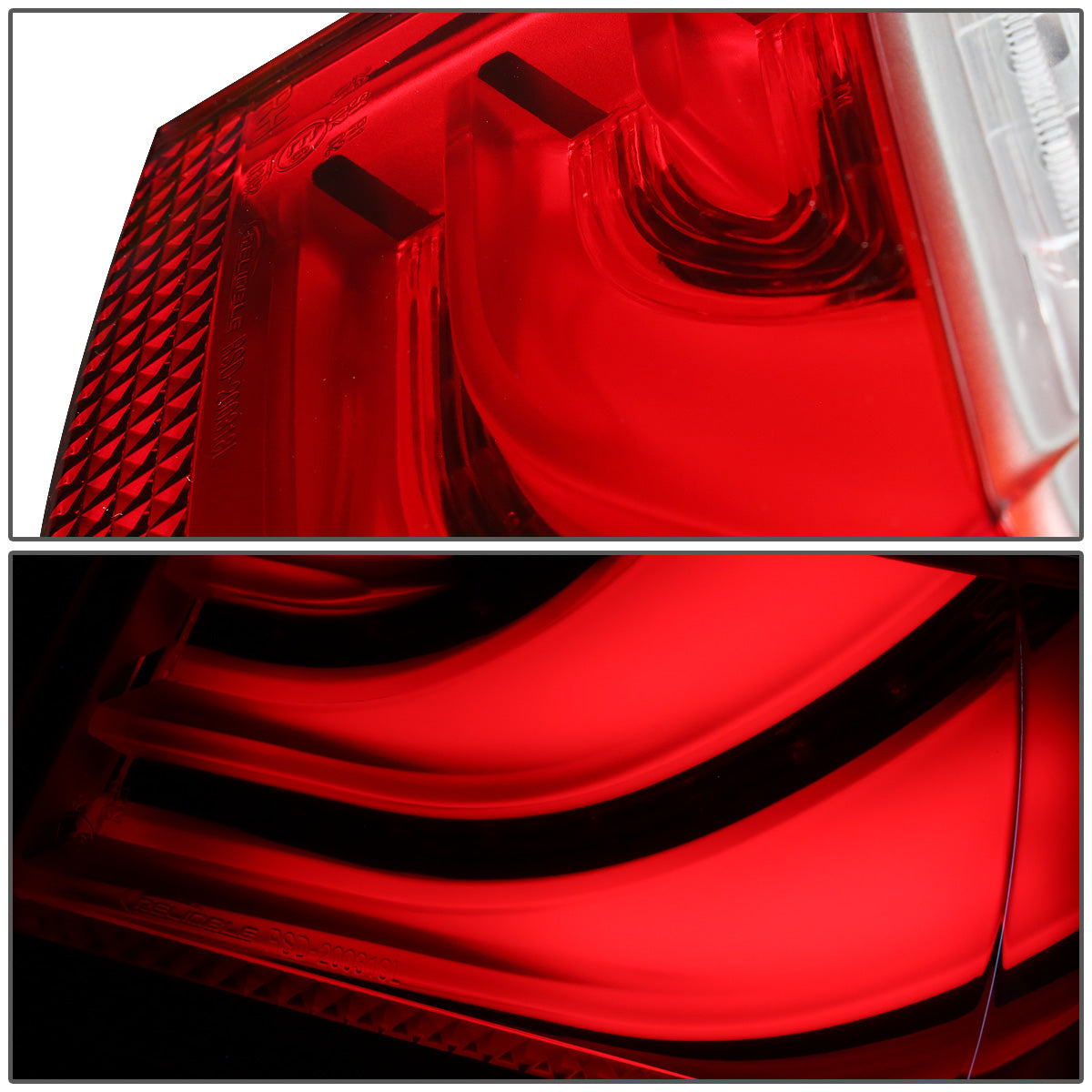 FAROS TRASEROS 05-08 BMW 3-SERIES E90 4-DR - 3D STRIP - LED - RED / CLEAR