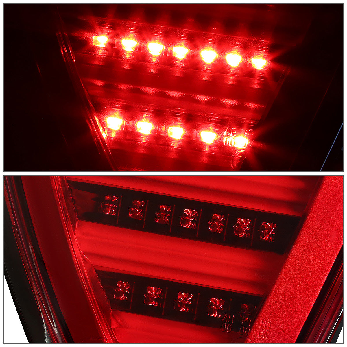 FAROS TRASEROS 05-08 BMW 3-SERIES E90 4-DR - 3D STRIP - LED - RED / CLEAR