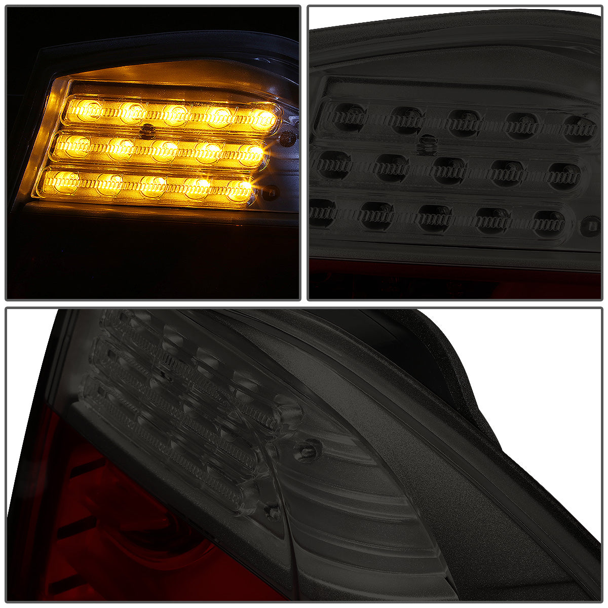 FAROS TRASEROS 05-08 BMW 3-SERIES E90 4-DR - 3D STRIP - LED - RED / SMOKE