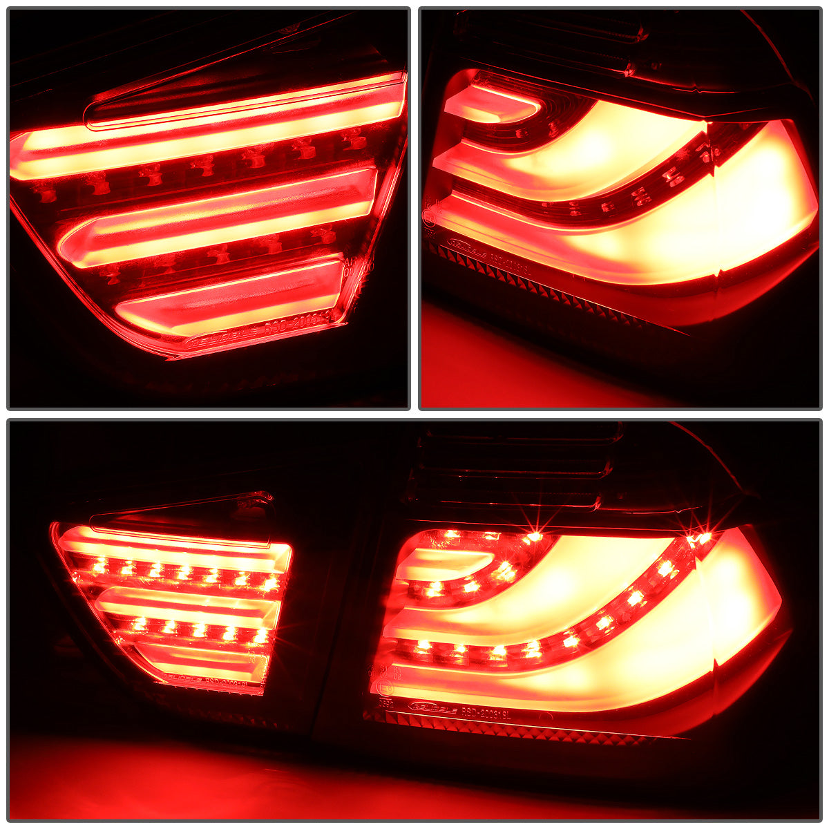 FAROS TRASEROS 09-11 BMW 3-SERIES E90 - 3D STRIP - LED - BLACK / SMOKE