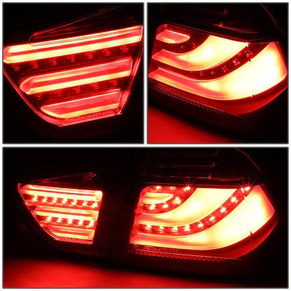 FAROS TRASEROS 09-11 BMW 3-SERIES E90 - 3D STRIP - LED - BLACK / SMOKE