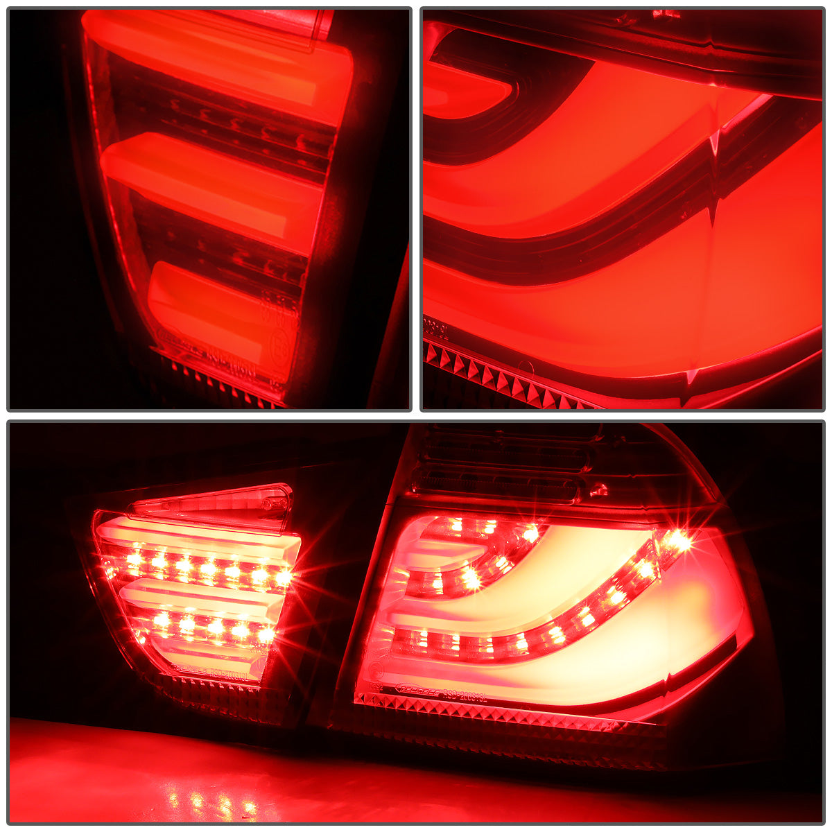 FAROS TRASEROS 09-11 BMW 3-SERIES E90 - 3D STRIP - LED - RED / SMOKE