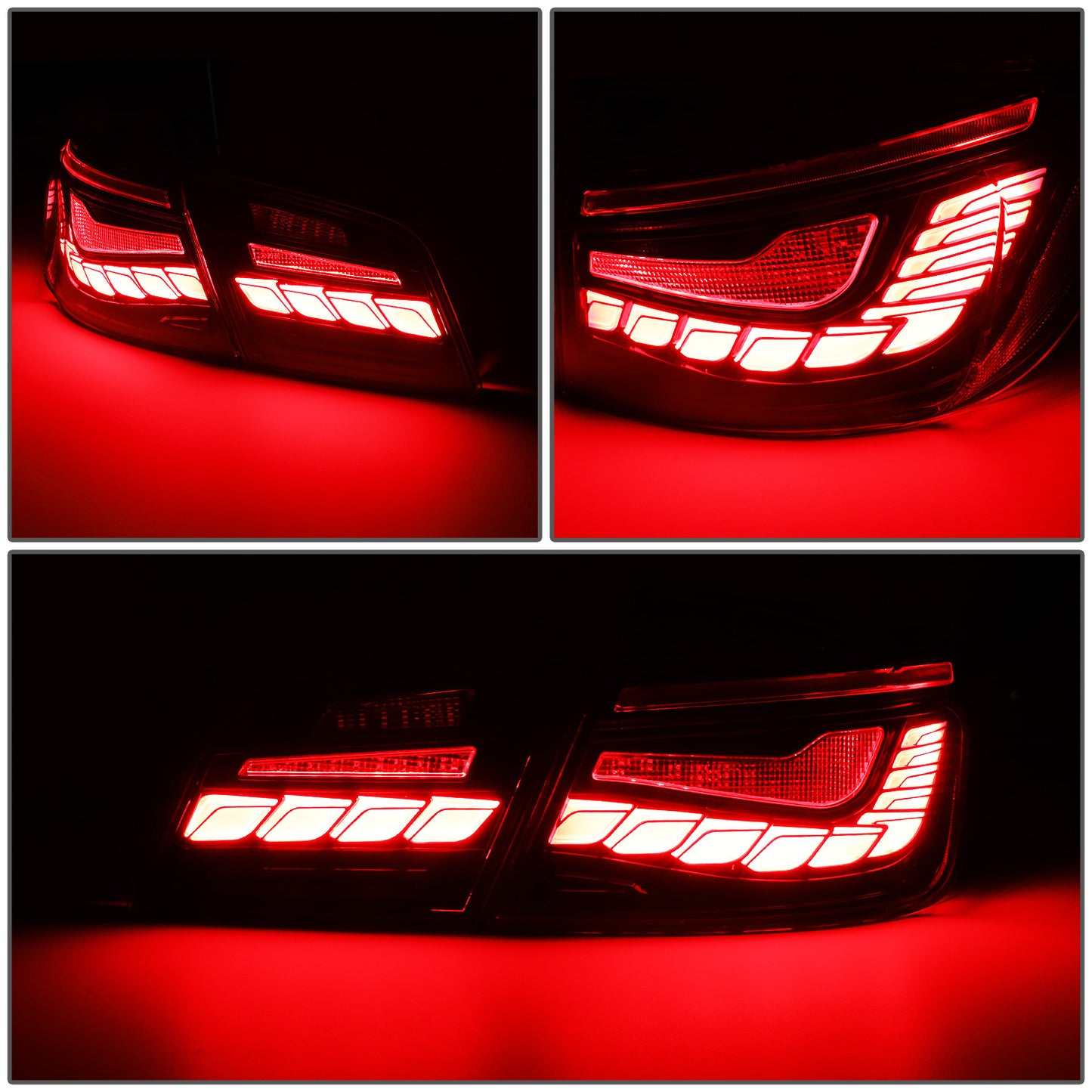 FAROS TRASEROS 11-16 BMW 528I / 11-16 BMW 535I / 12-16 BMW 550I / 12-16 BMW M5 / 12-16 BMW ACTIVEHYBRID 5 - FITS SEDAN MODELS ONLY - 3D BAR - LED - CLEAR / RED
