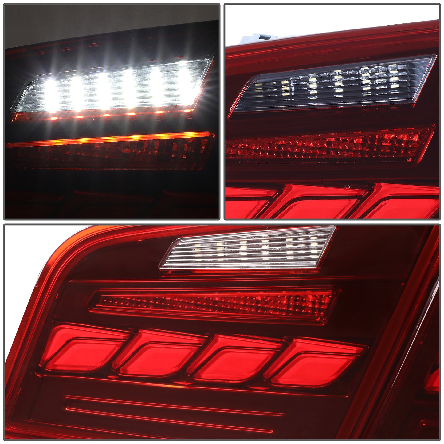 FAROS TRASEROS 11-16 BMW 528I / 11-16 BMW 535I / 12-16 BMW 550I / 12-16 BMW M5 / 12-16 BMW ACTIVEHYBRID 5 - FITS SEDAN MODELS ONLY - 3D BAR - LED - CLEAR / RED