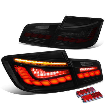 FAROS TRASEROS 11-16 BMW 528I / 11-16 BMW 535I / 12-16 BMW 550I / 12-16 BMW M5 / 12-16 BMW ACTIVEHYBRID 5 - FITS SEDAN MODELS ONLY - 3D BAR - LED - SMOKE / RED