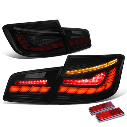 FAROS TRASEROS 11-16 BMW 528I / 11-16 BMW 535I / 12-16 BMW 550I / 12-16 BMW M5 / 12-16 BMW ACTIVEHYBRID 5 - FITS SEDAN MODELS ONLY - 3D BAR - LED - SMOKE / RED