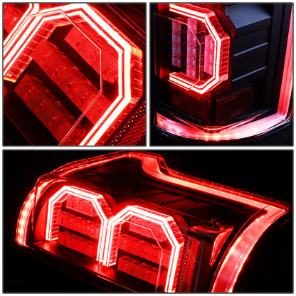 FAROS TRASEROS 15-17 FORD F-150 - 3D STRIP - TRON STYLE - LED - BLACK / CLEAR