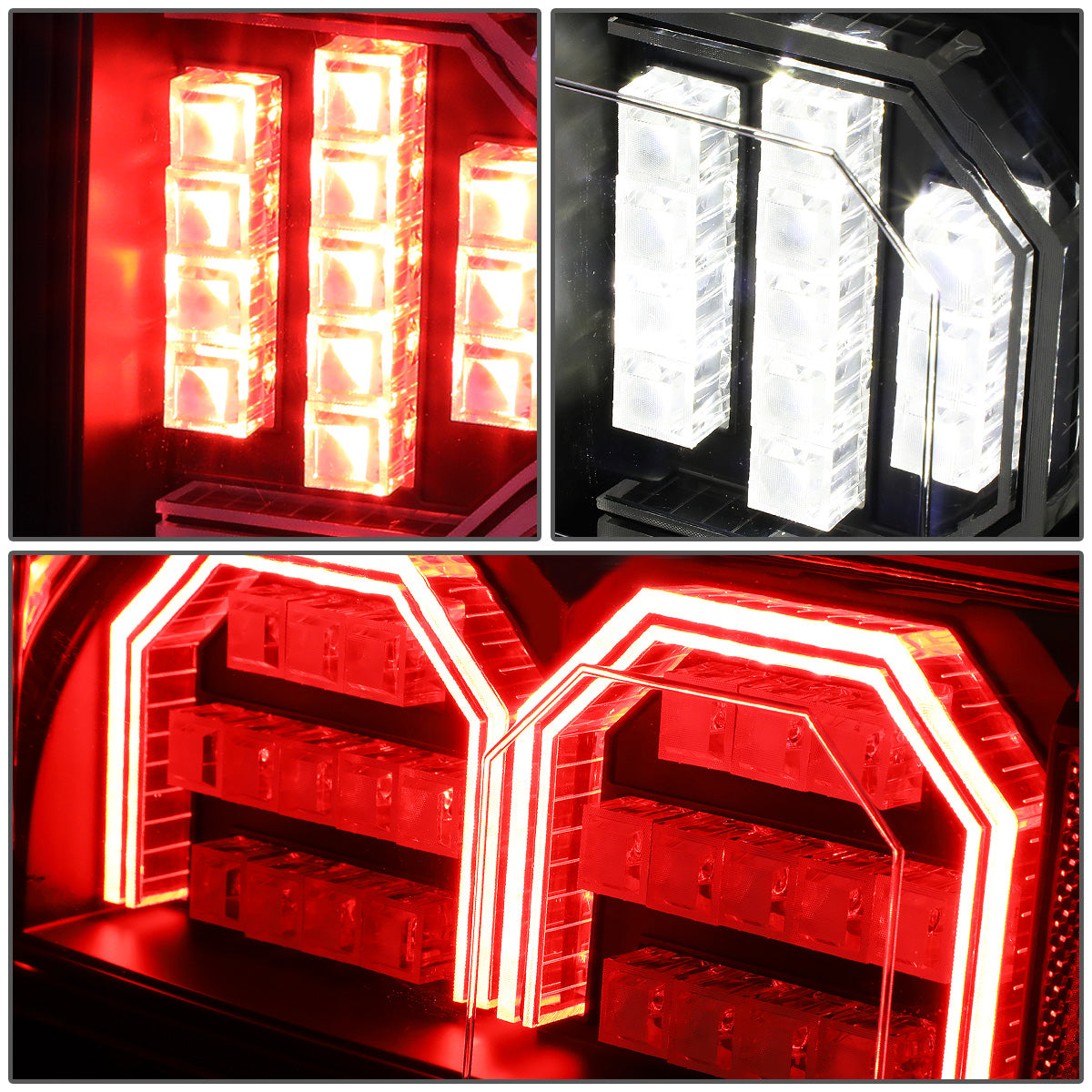 FAROS TRASEROS 15-17 FORD F-150 - 3D STRIP - TRON STYLE - LED - BLACK / CLEAR