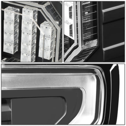 FAROS TRASEROS 15-17 FORD F-150 - 3D STRIP - TRON STYLE - LED - BLACK / CLEAR