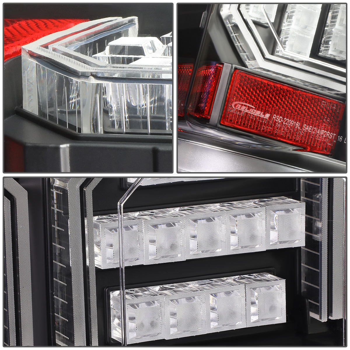 FAROS TRASEROS 15-17 FORD F-150 - 3D STRIP - TRON STYLE - LED - BLACK / CLEAR