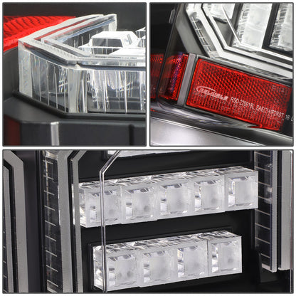 FAROS TRASEROS 15-17 FORD F-150 - 3D STRIP - TRON STYLE - LED - BLACK / CLEAR