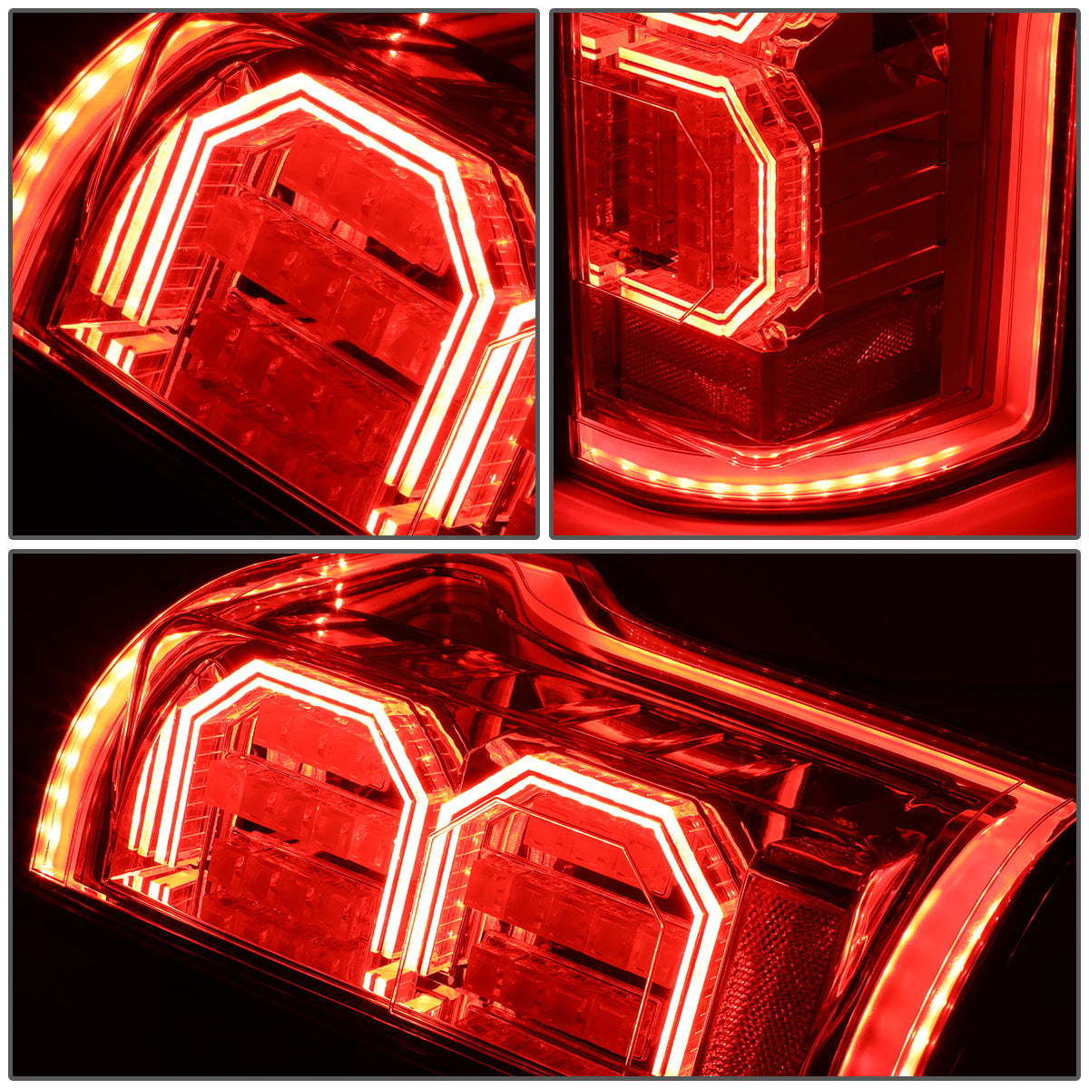 FAROS TRASEROS 15-17 FORD F-150 - 3D STRIP - TRON STYLE - LED - CHROME / CLEAR
