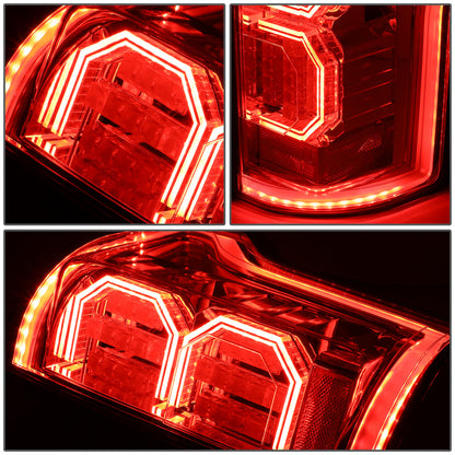 FAROS TRASEROS 15-17 FORD F-150 - 3D STRIP - TRON STYLE - LED - CHROME / CLEAR
