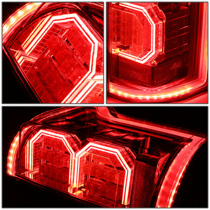FAROS TRASEROS 15-17 FORD F-150 - 3D STRIP - TRON STYLE - LED - CHROME / RED