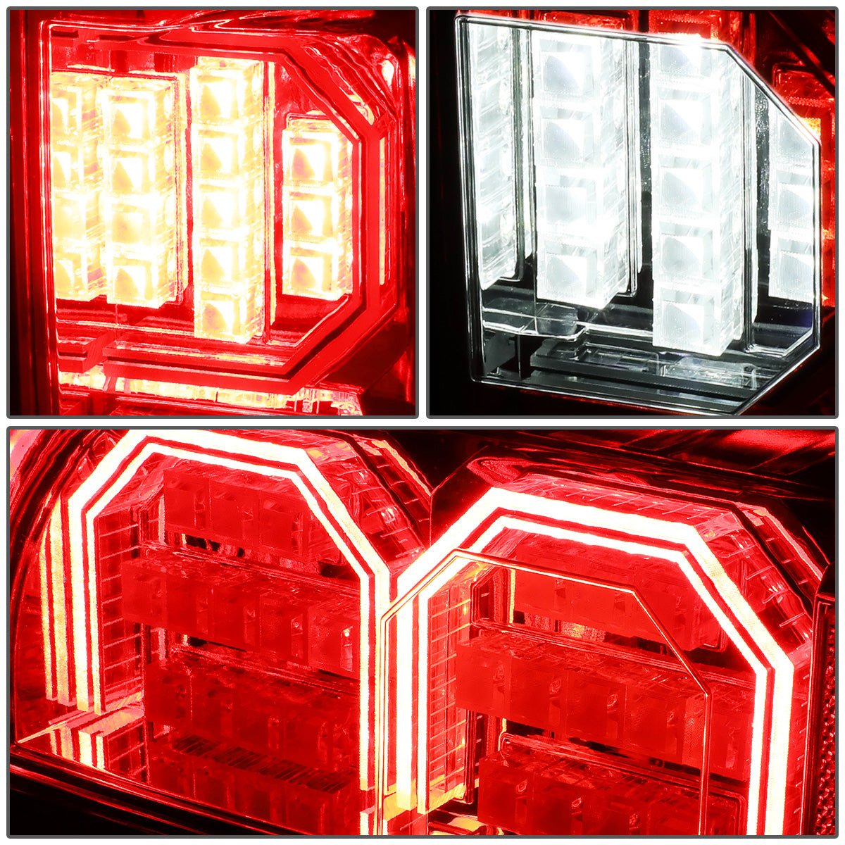 FAROS TRASEROS 15-17 FORD F-150 - 3D STRIP - TRON STYLE - LED - CHROME / RED