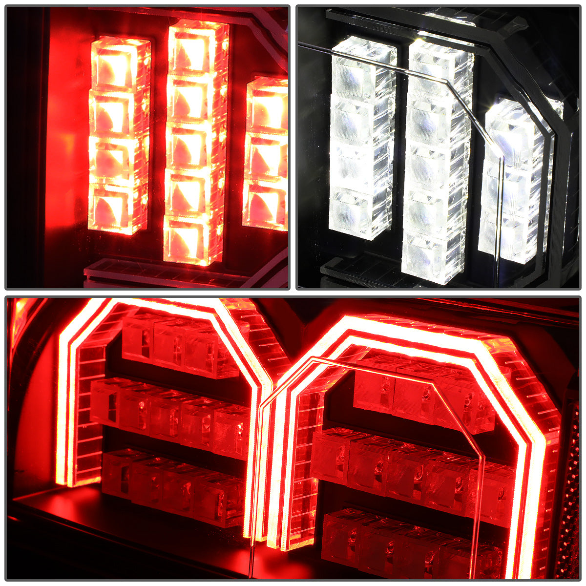 FAROS TRASEROS 15-17 FORD F-150 - 3D STRIP - TRON STYLE - LED - BLACK / SMOKE