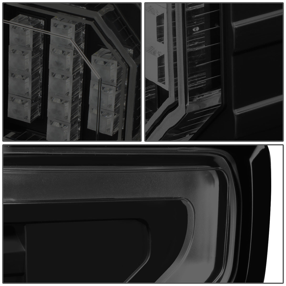 FAROS TRASEROS 15-17 FORD F-150 - 3D STRIP - TRON STYLE - LED - BLACK / SMOKE
