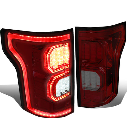 FAROS TRASEROS 15-17 FORD F-150 - 3D STRIP - TRON STYLE - LED - RED / SMOKE