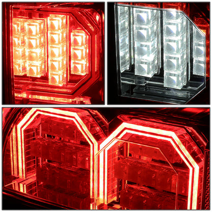 FAROS TRASEROS 15-17 FORD F-150 - 3D STRIP - TRON STYLE - LED - RED / SMOKE