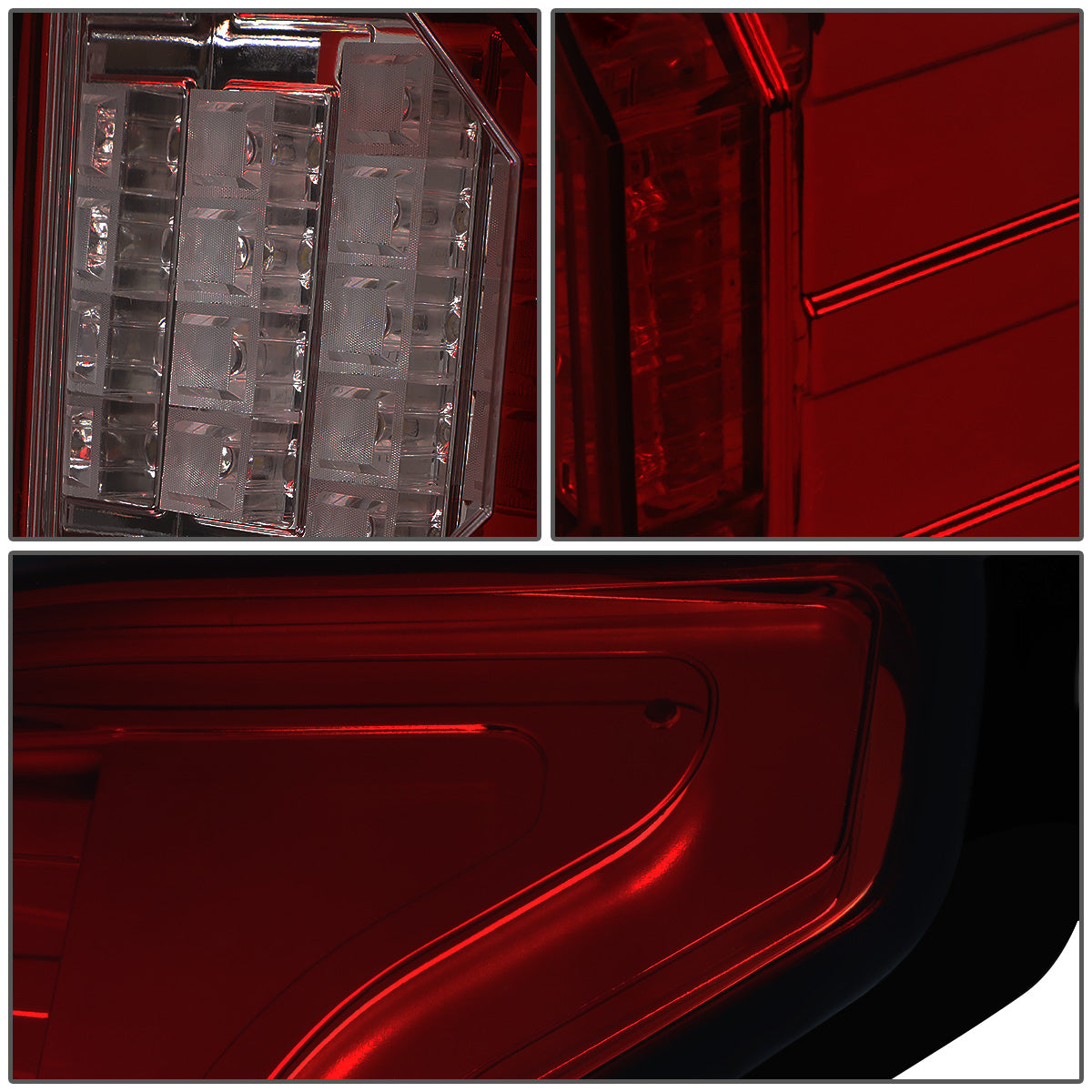 FAROS TRASEROS 15-17 FORD F-150 - 3D STRIP - TRON STYLE - LED - RED / SMOKE