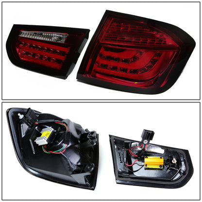 FAROS TRASEROS 13-15 BMW 3-SERIES F30 - 4DR - 3D STRIP - LED - RED / SMOKE