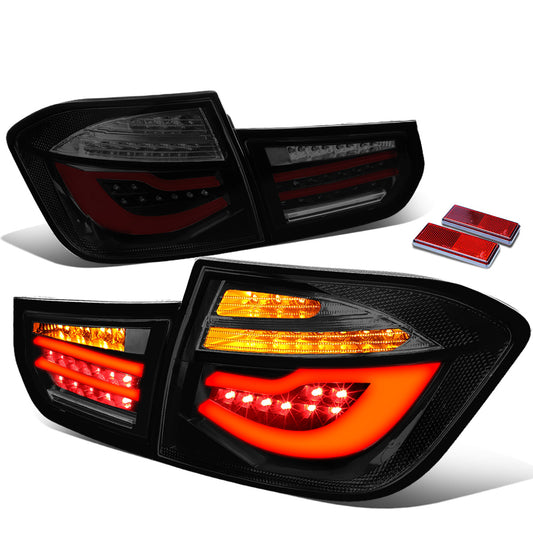 FAROS TRASEROS 12-13 BMW 325I 4-DR / 12-15 BMW 320I, 328I, 335I 4-DR / 14-15 BMW 328D 4-DR - 3D STRIP - LED - BLACK / SMOKE
