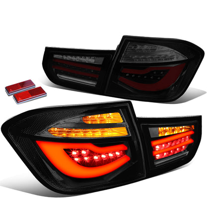 FAROS TRASEROS 12-13 BMW 325I 4-DR / 12-15 BMW 320I, 328I, 335I 4-DR / 14-15 BMW 328D 4-DR - 3D STRIP - LED - BLACK / SMOKE